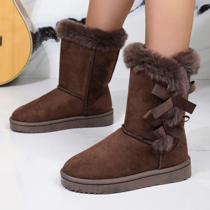 OF THE | Women's Winter Boots Plush - Warm Boots with Bow