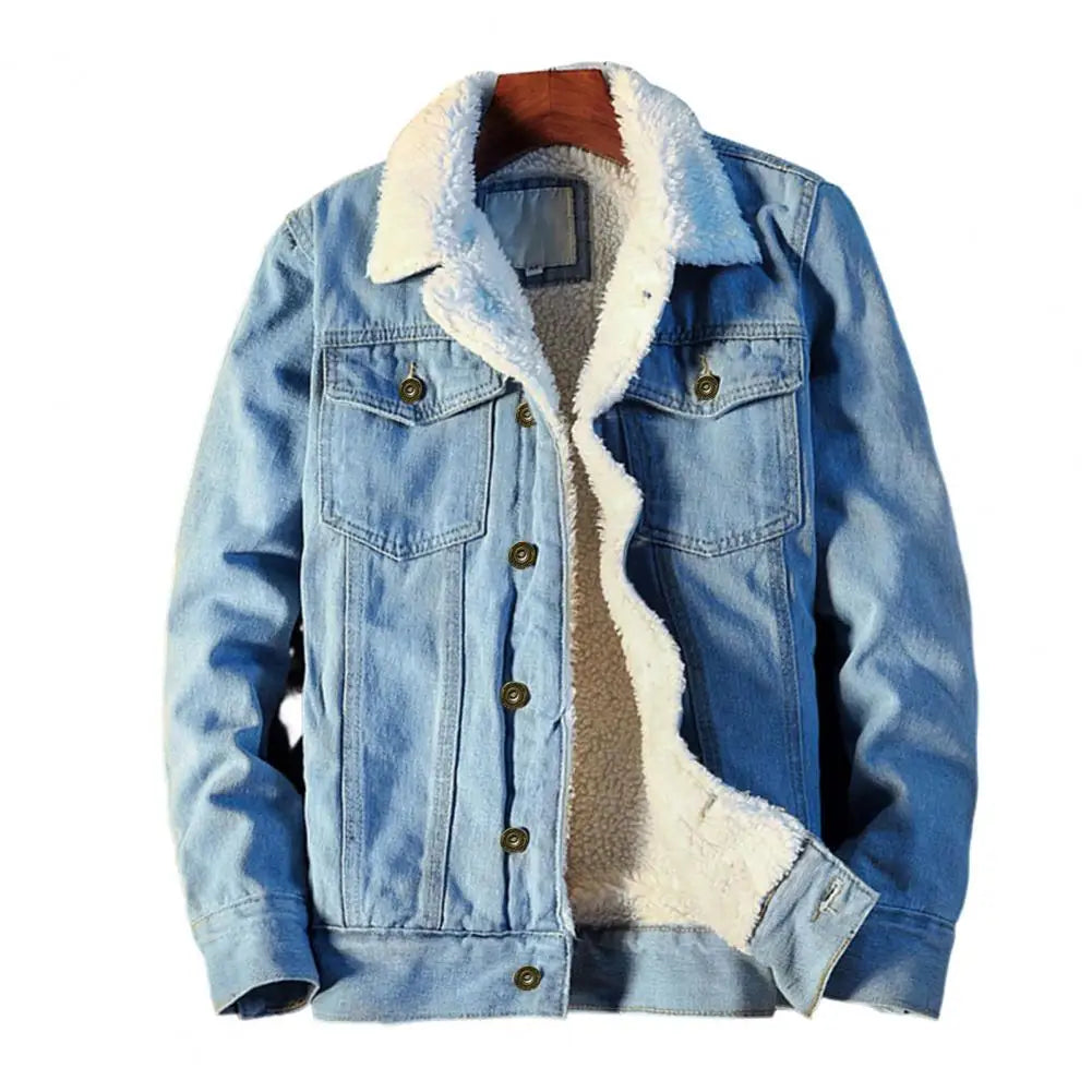 Harold - Stylish warm Sherpa denim jacket for men
