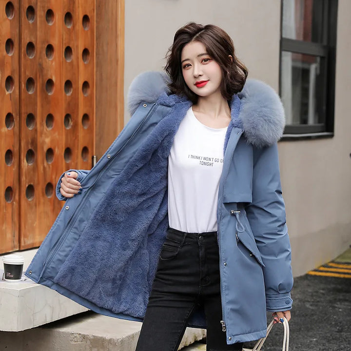 Tilda | veste d'hiver doublée avec col en fourrure amovible et capuche