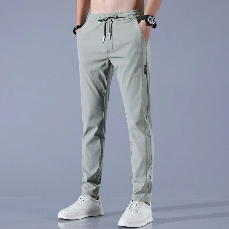 Pantalon de jogging homme avec cordon de serrage – Pantalon de loisirs sport-chic avec coupe ajustée et ceinture élastique