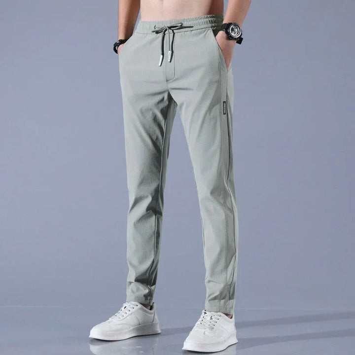 Pantalon de jogging homme avec cordon de serrage – Pantalon de loisirs sport-chic avec coupe ajustée et ceinture élastique