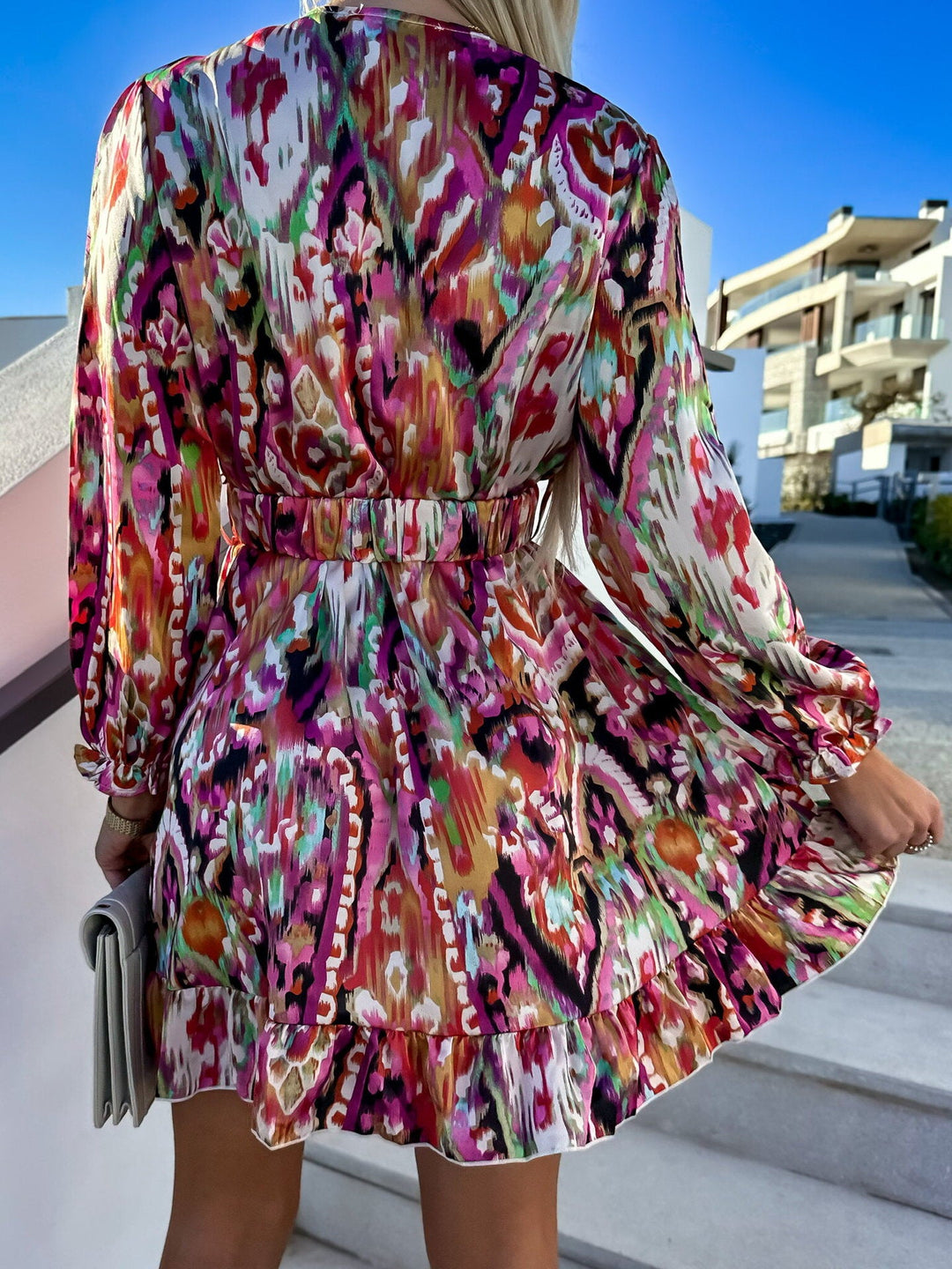 Robe portefeuille avec imprimé