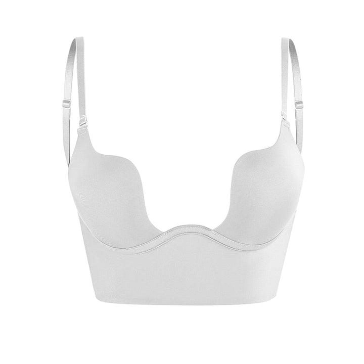 Soutien-gorge push-up dos nu avec bretelles transparentes – Soutien-gorge à armatures décolleté profond pour robes de soirée et tops