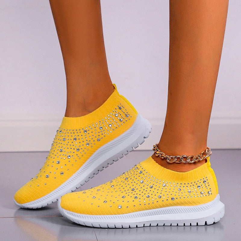 Sock sneakers with glitter