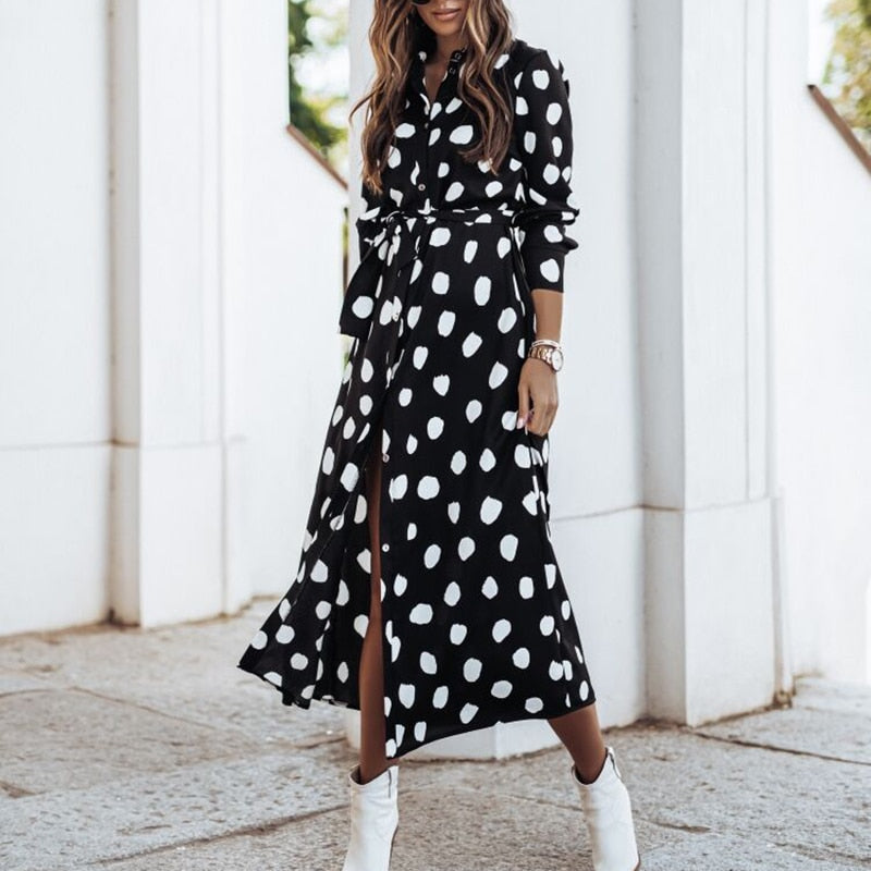 Vestito midi con pois