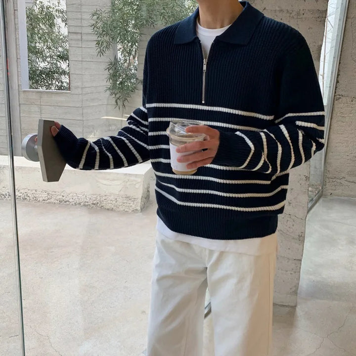 Matias - Pull en tricot rayé pour hommes