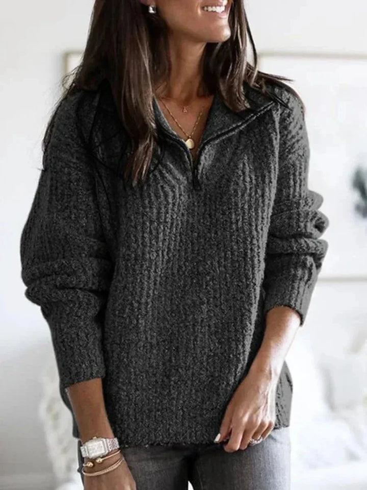 Regina - pull en maille d'hiver avec demi-fermeture éclair