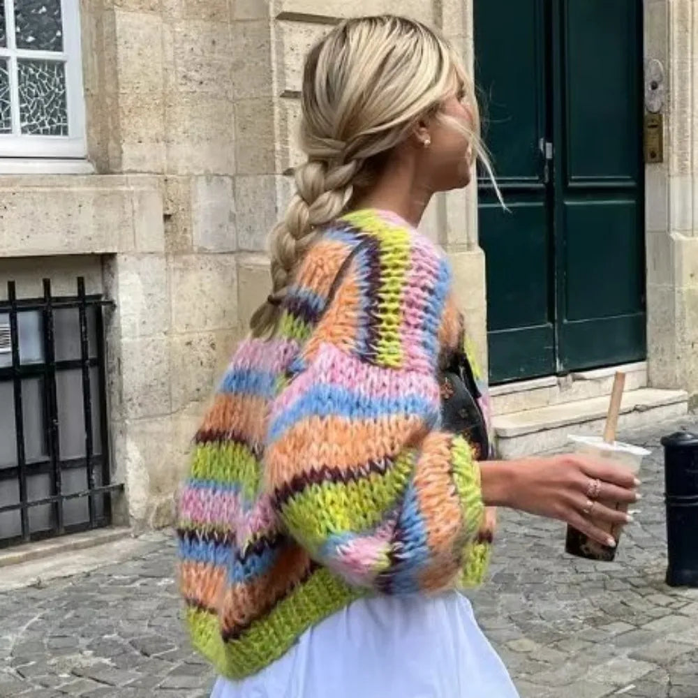Frances - Pull ouvert rayé