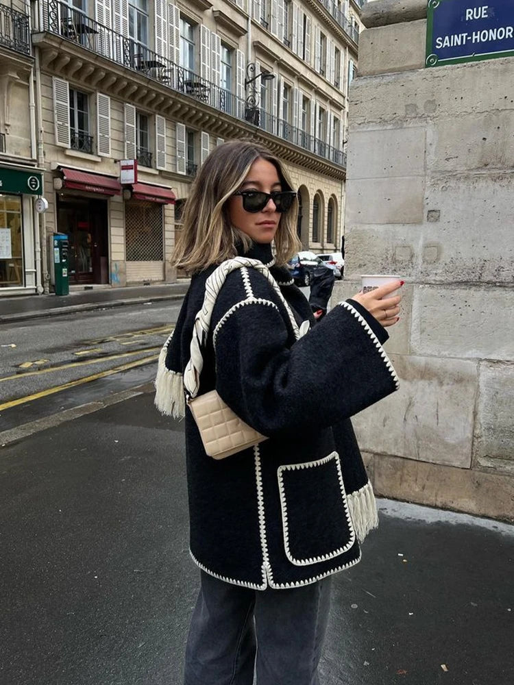 Hermia | Elegant women's coat with scarf – Stylish winter coat