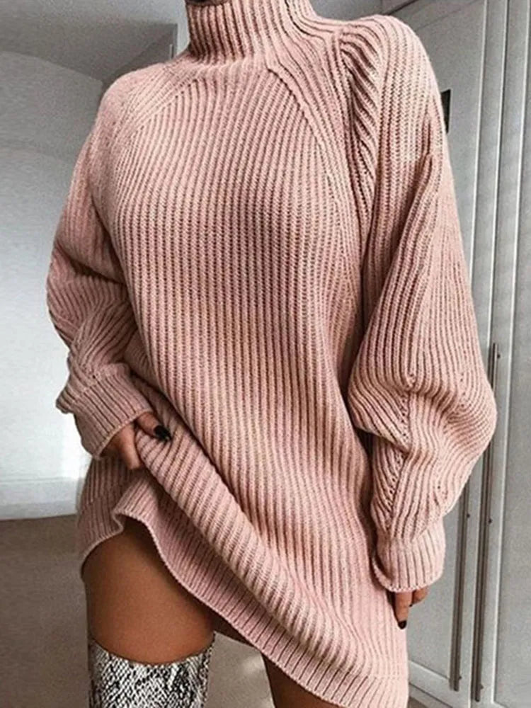Pamala - Comfortable Dress with Turtleneck