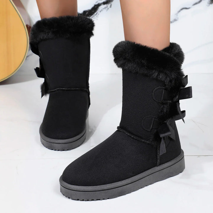 OF THE | Women's Winter Boots Plush - Warm Boots with Bow