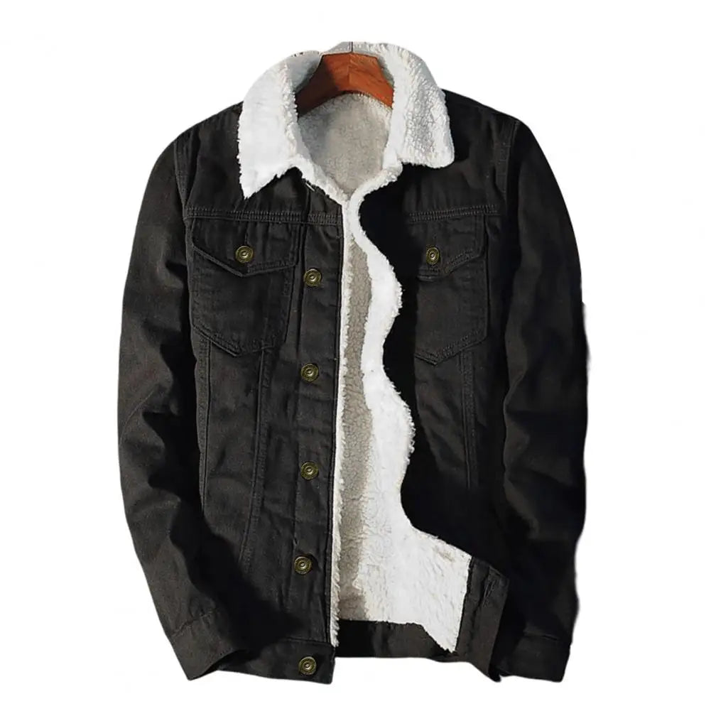 Harold - Stylish warm Sherpa denim jacket for men
