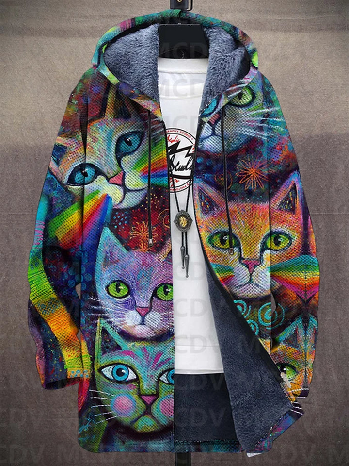 Quinn - Manteau douillet avec motif de chat