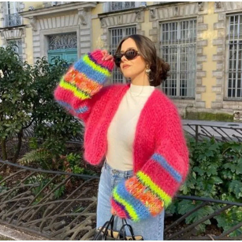 Anna I Gestreifter Pullover mit offenem Design