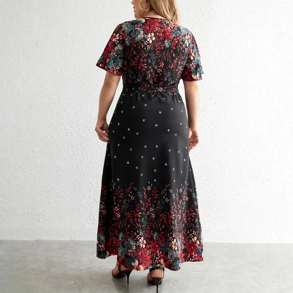 Juliann - Robe longue florale en grande taille