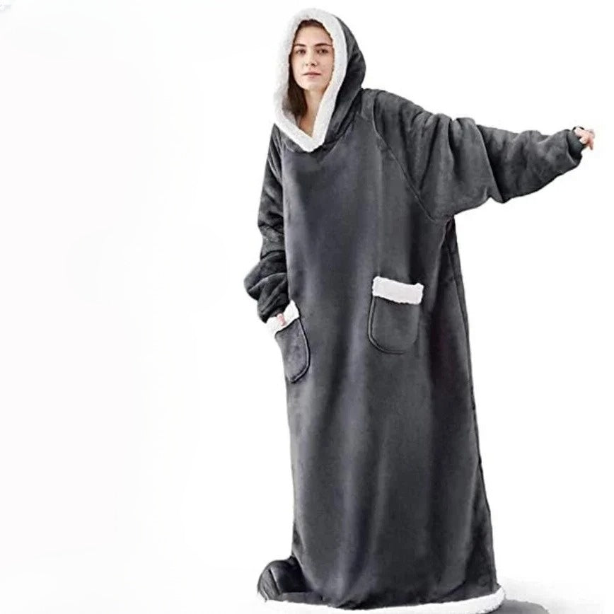 Kuschelige Oversize Hoodie-Decke mit Kapuze – Weicher Fleece Pullover für Damen & Herren, Perfekt für Zuhause & Winter