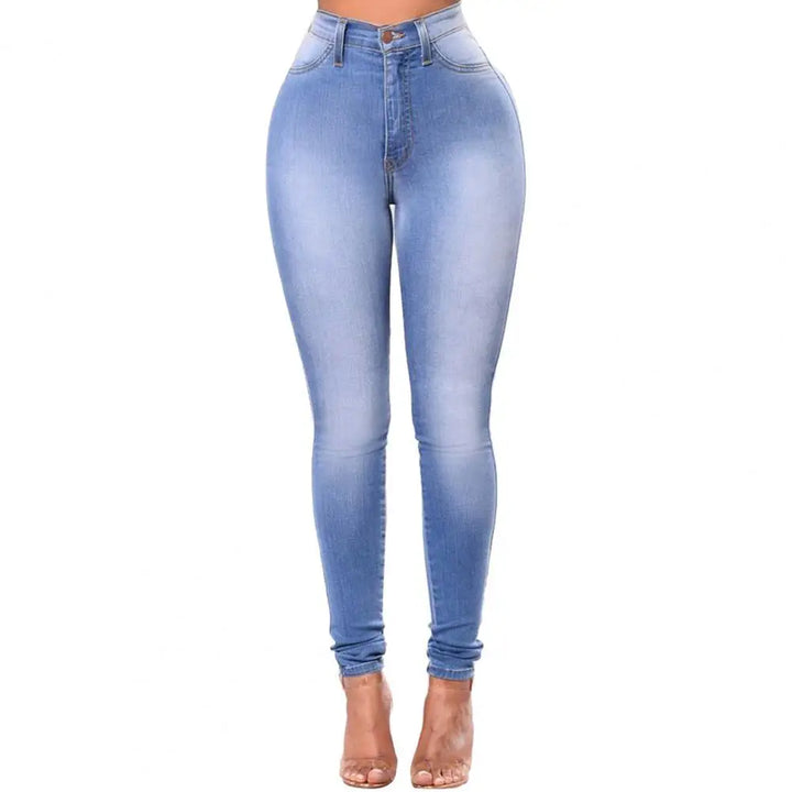 Quinn - Jean tendance avec taille haute et ceinture élastique