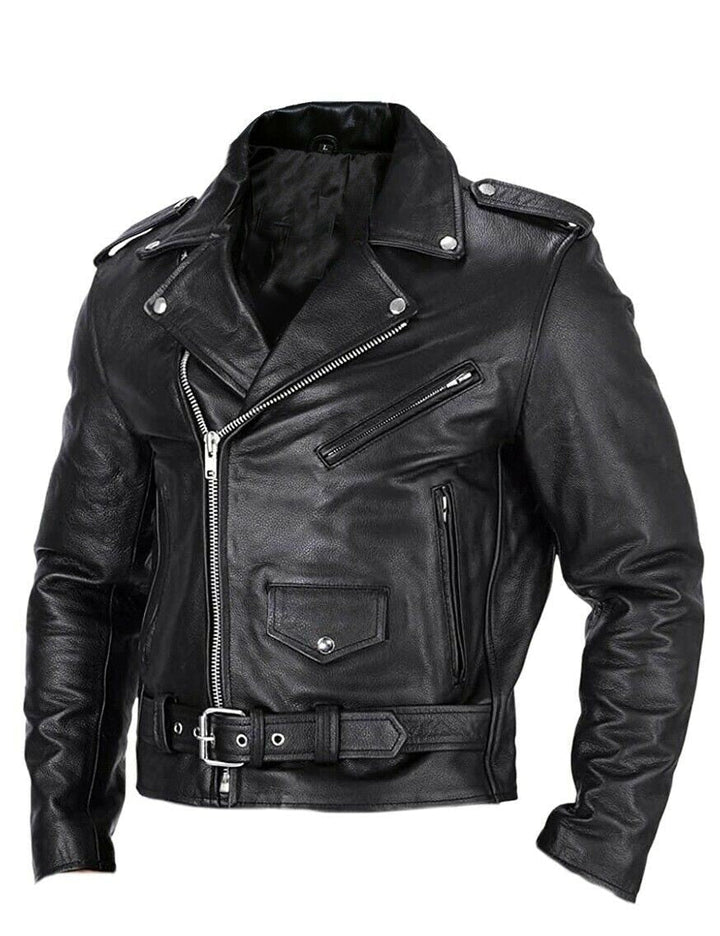 Felix's leather jacket for men | Slim cut | stand-up collar | Anti-Wind Motorcycle Jacket
