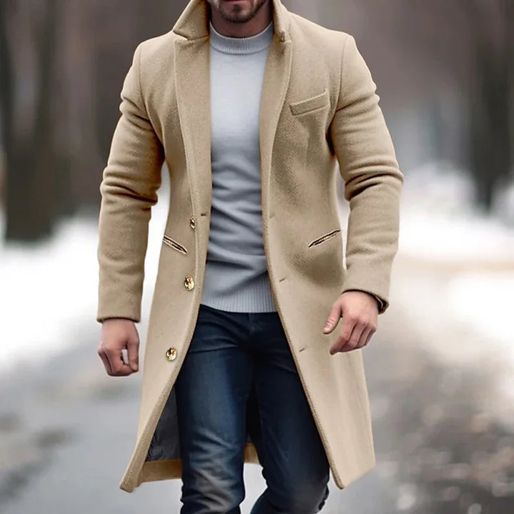 RALPH | Manteau long élégant pour hommes avec boutons et col