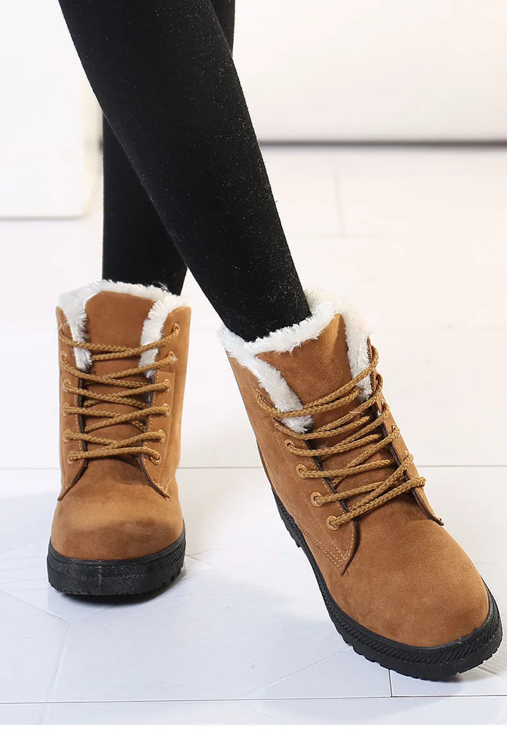 Damen Winterstiefel – Gefütterte Schnürboots mit Warmfutter & rutschfester Sohle