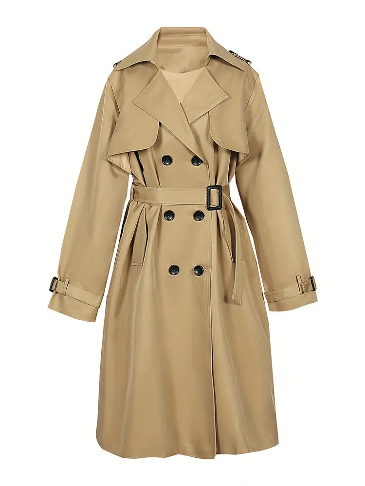 Gracey - Trench coat lungo solido da donna