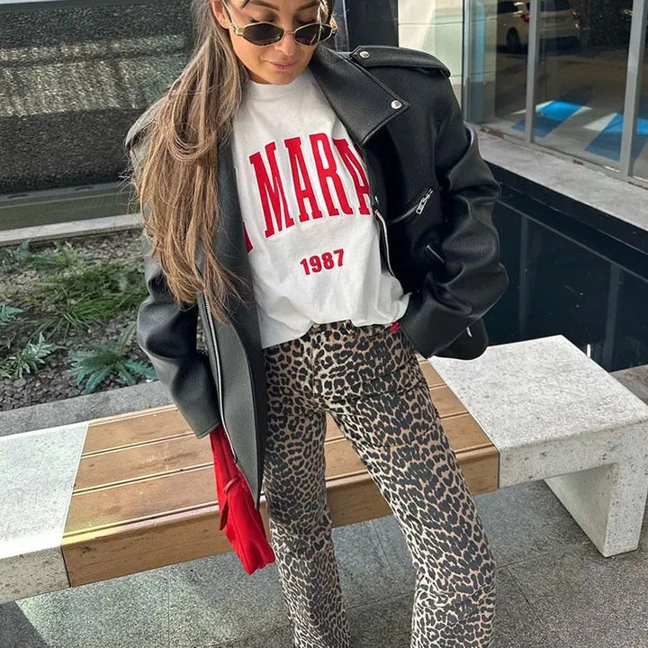 Nicole - Jean motif léopard