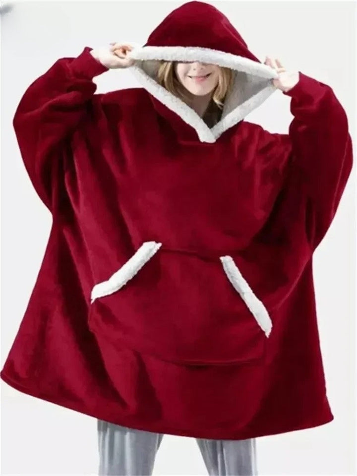 Kuschelige Oversize Hoodie-Decke mit Kapuze – Weicher Fleece Pullover für Damen & Herren, Perfekt für Zuhause & Winter