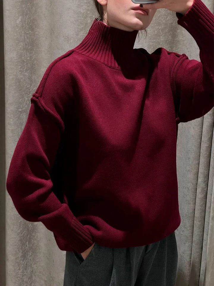 Janie - gestrickter Rollkragenpullover im Trend