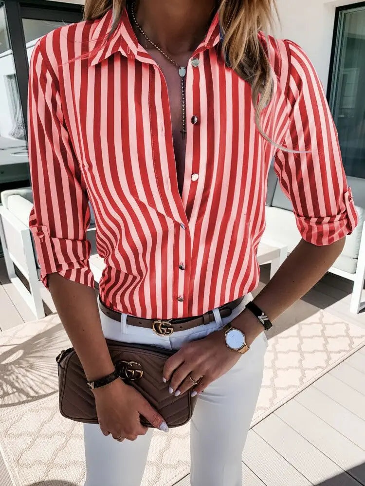 Mila - blouse décontractée rayée avec boutons
