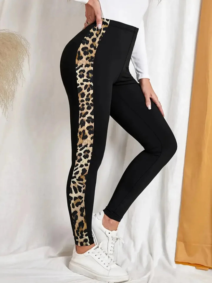Roslyn - Pantalon élastique à motif léopard