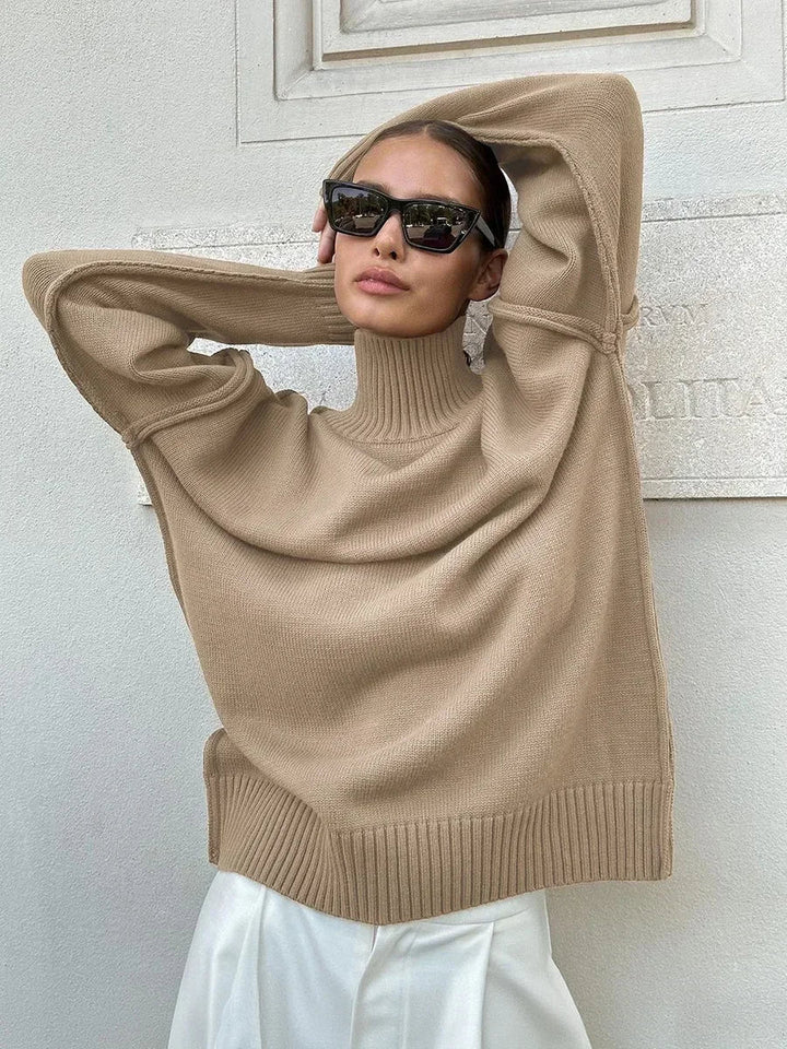 Janie - gestrickter Rollkragenpullover im Trend