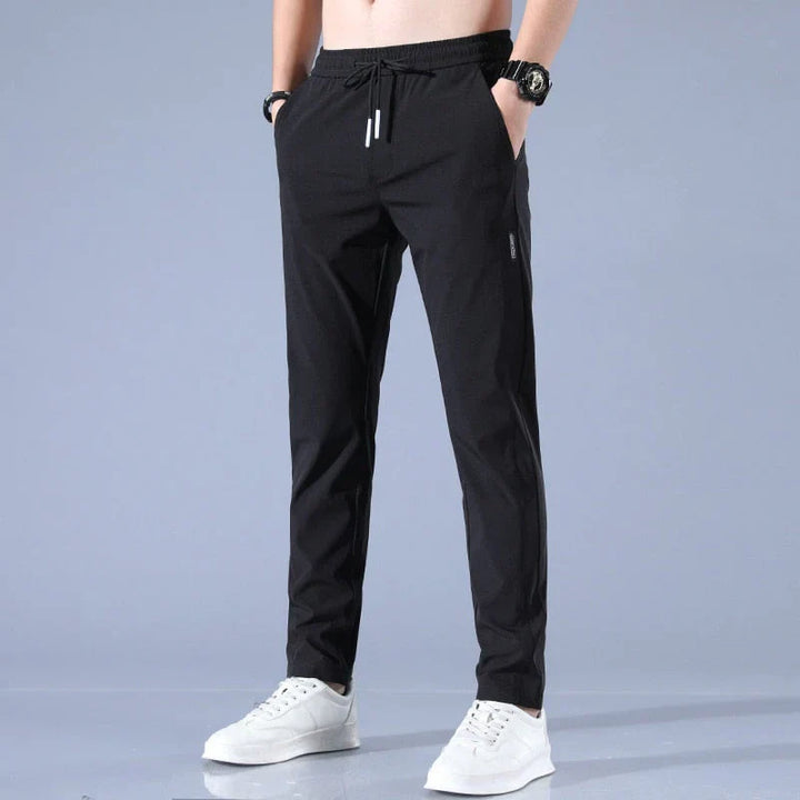 Pantalon de jogging homme avec cordon de serrage – Pantalon de loisirs sport-chic avec coupe ajustée et ceinture élastique