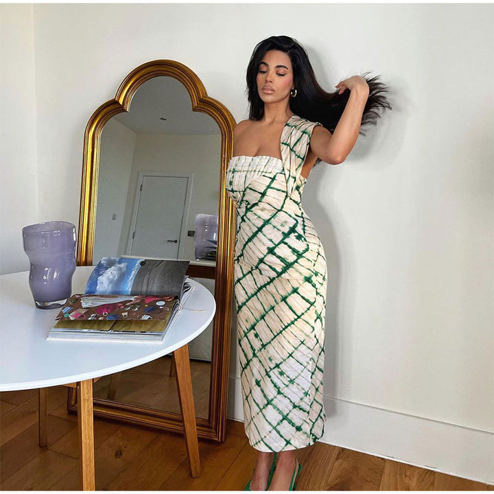 Robe midi à une épaule
