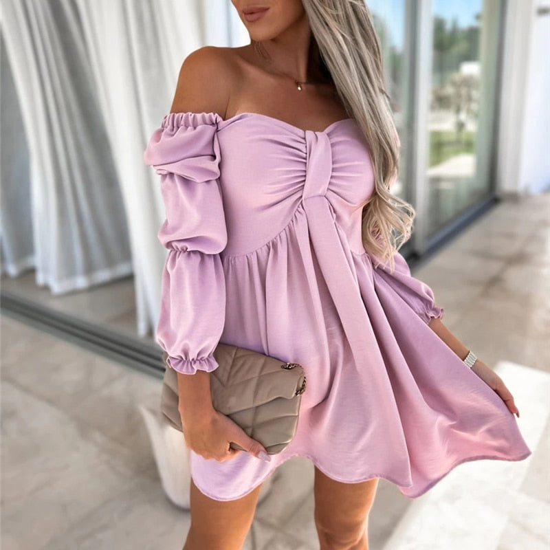 Robe épaules dénudées avec nœud