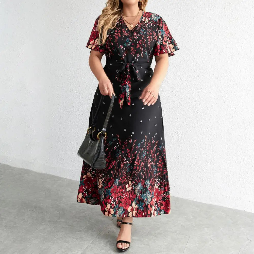 Juliann - Robe longue florale en grande taille
