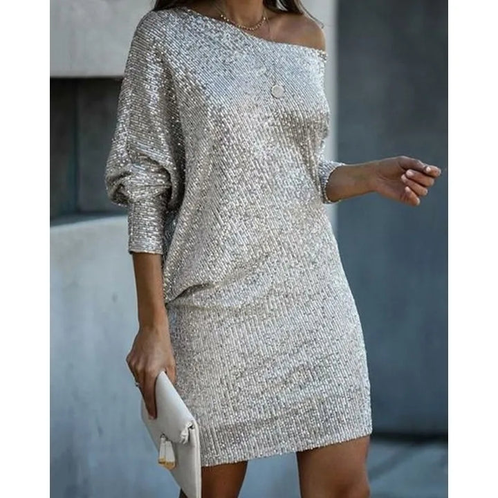 Mabel - Schulterfreies Pailletten Minikleid für Frauen