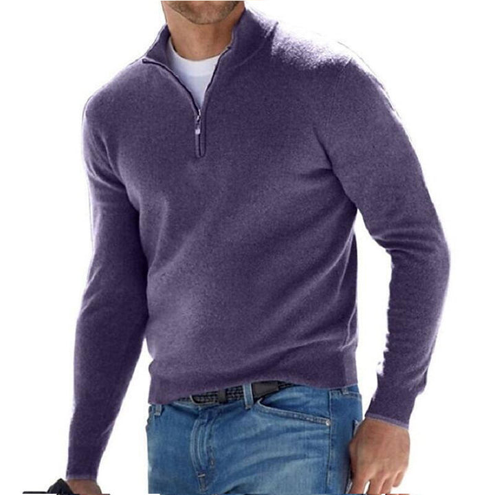 Tate - Herren Basic-Pullover mit Reißverschluss