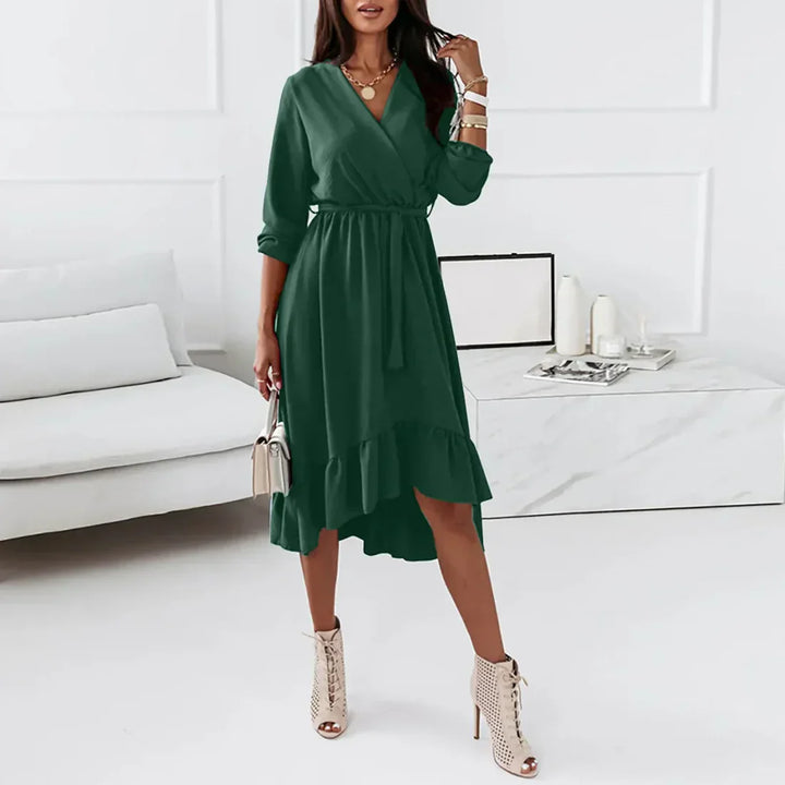 Aurelia - Robe portefeuille époustouflante avec manches longues