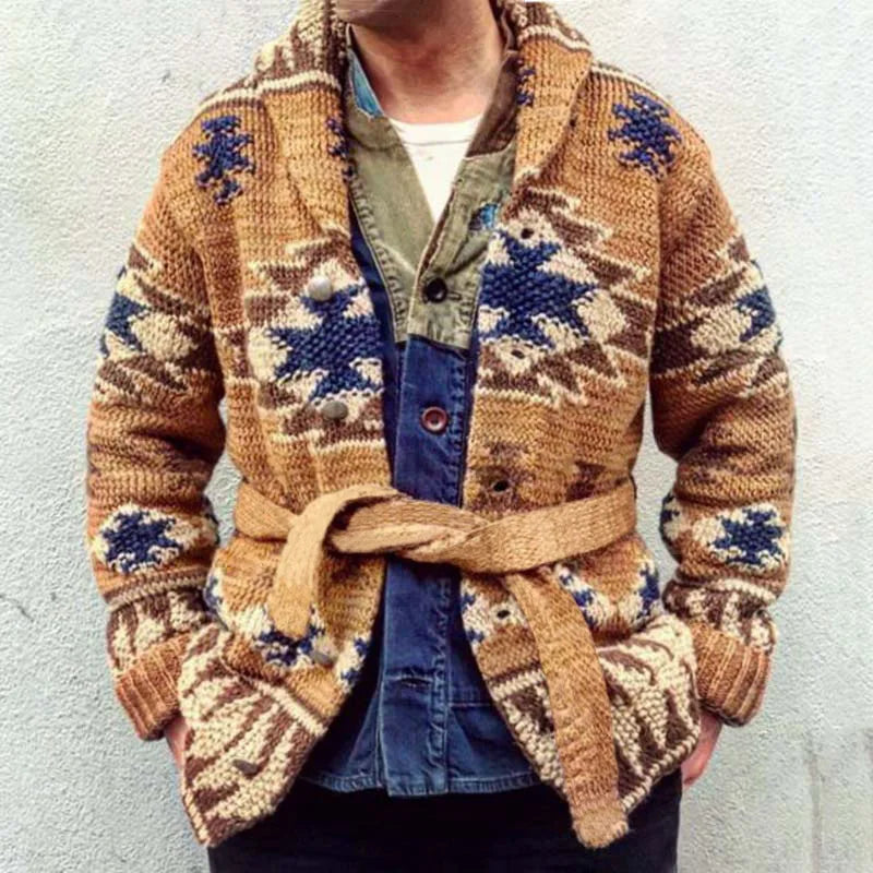Reid - Gilet rétro épais en tricot pour hommes
