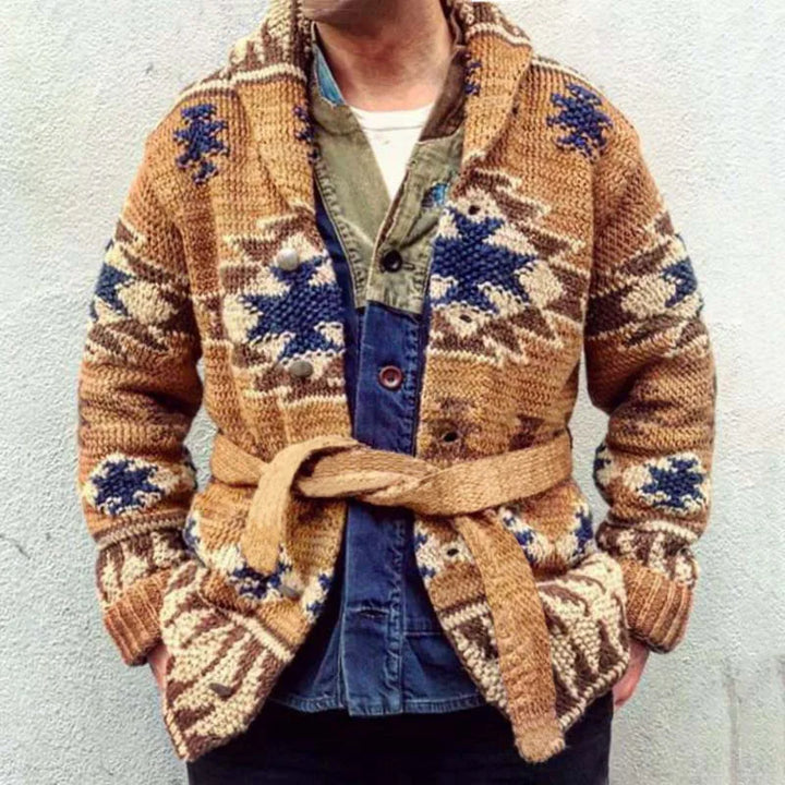 Reid - Gilet rétro épais en tricot pour hommes