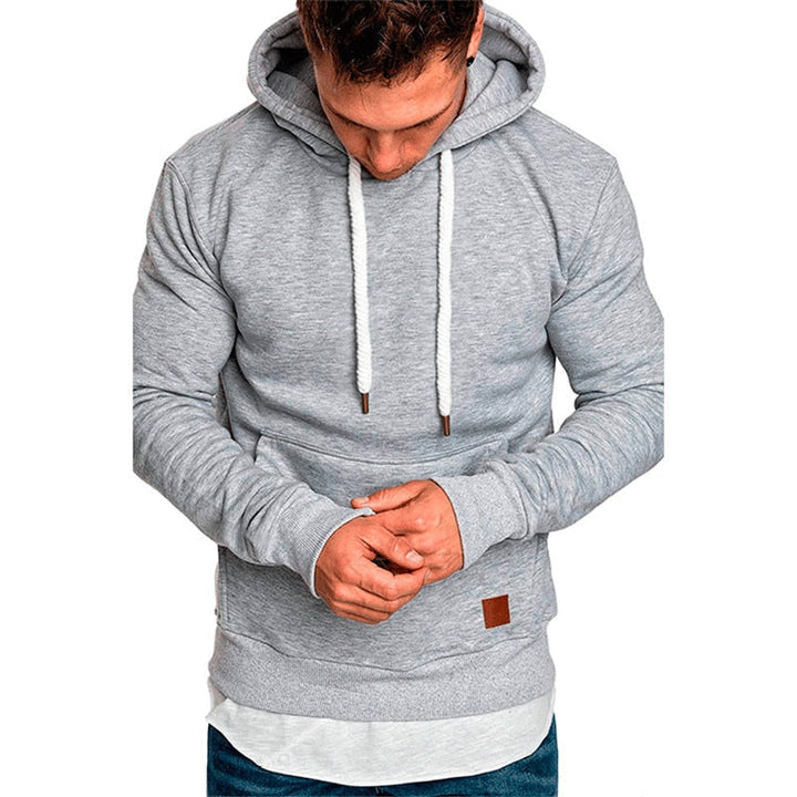 Dudley - sweat à capuche pour homme - avec poche kangourou et cordon blanc