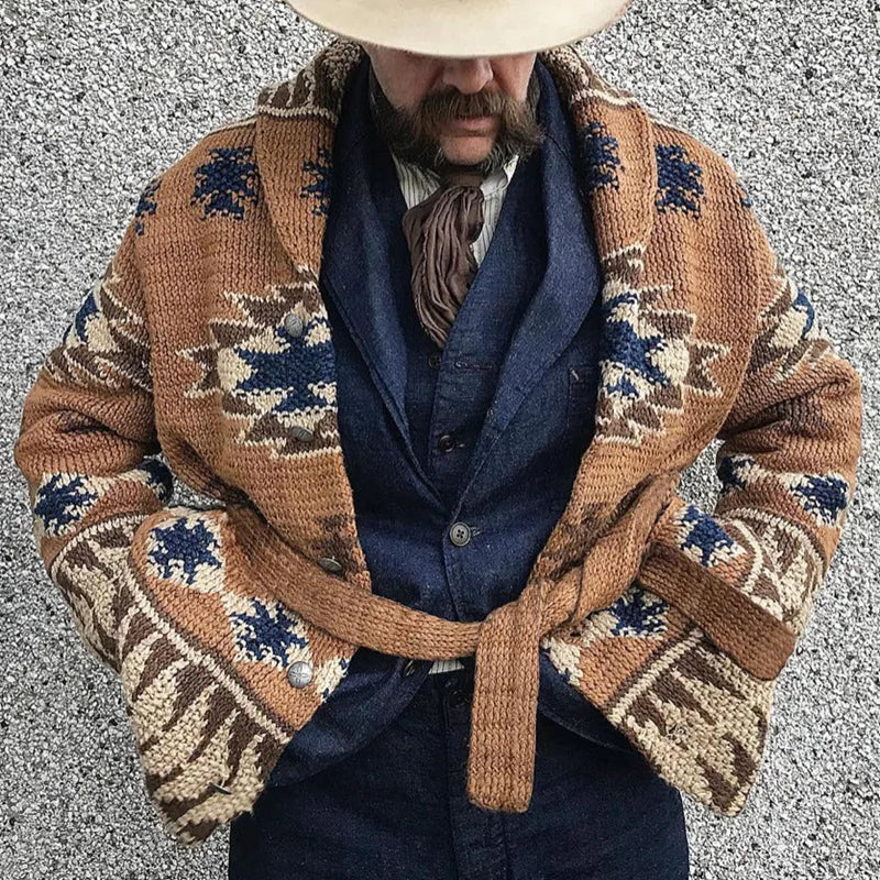 Reid - Gilet rétro épais en tricot pour hommes