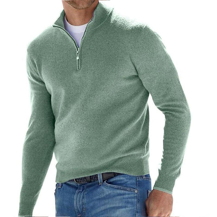 Tate - Herren Basic-Pullover mit Reißverschluss