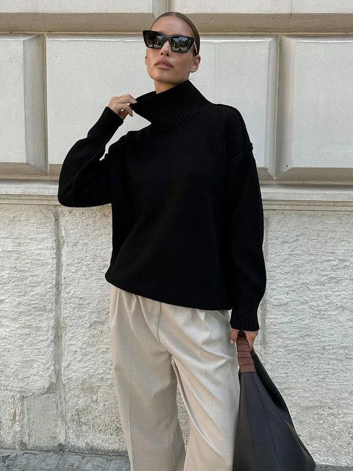 Janie - gestrickter Rollkragenpullover im Trend