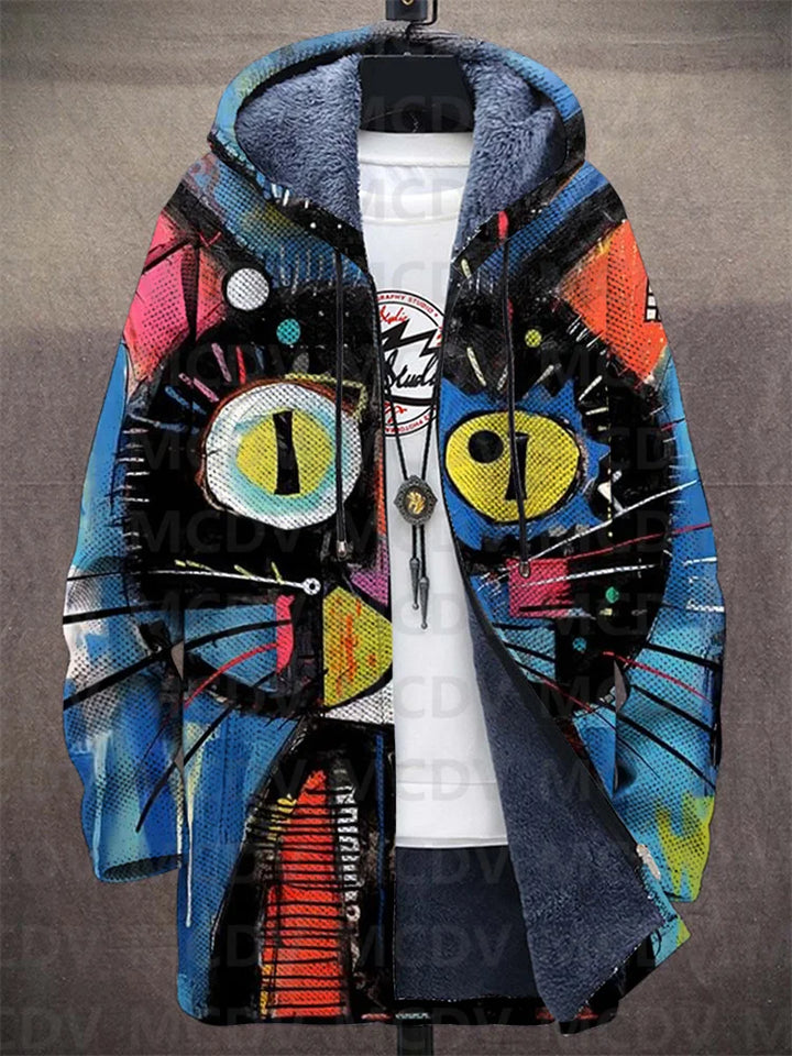 Quinn - Manteau douillet avec motif de chat
