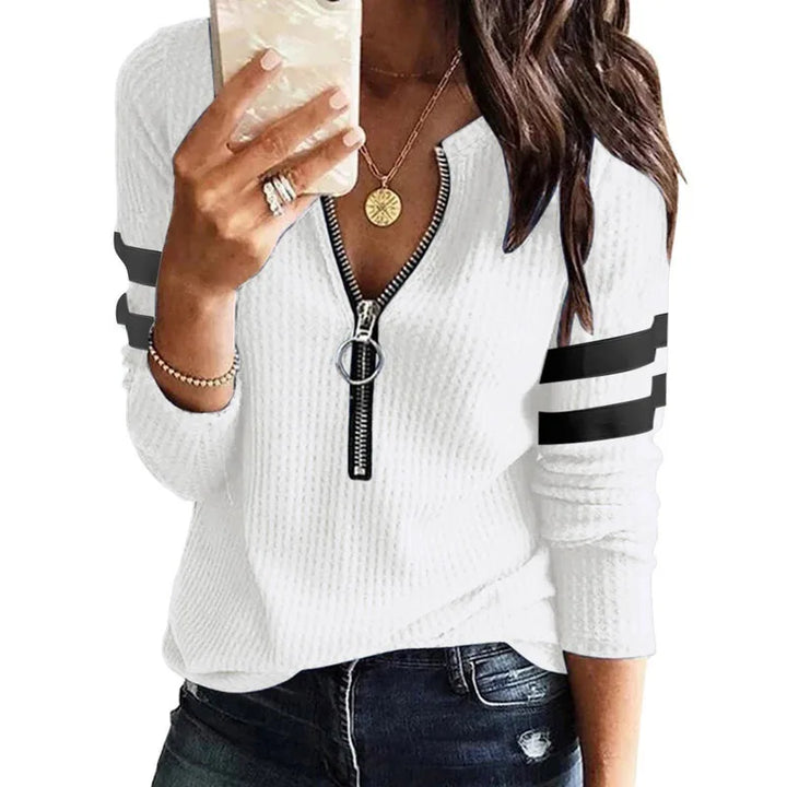 Nikki - pull en maille tendance avec demi-fermeture éclair