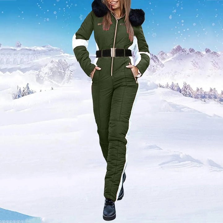Belle - Combinaison de ski stylée avec col en fourrure amovible pour femmes