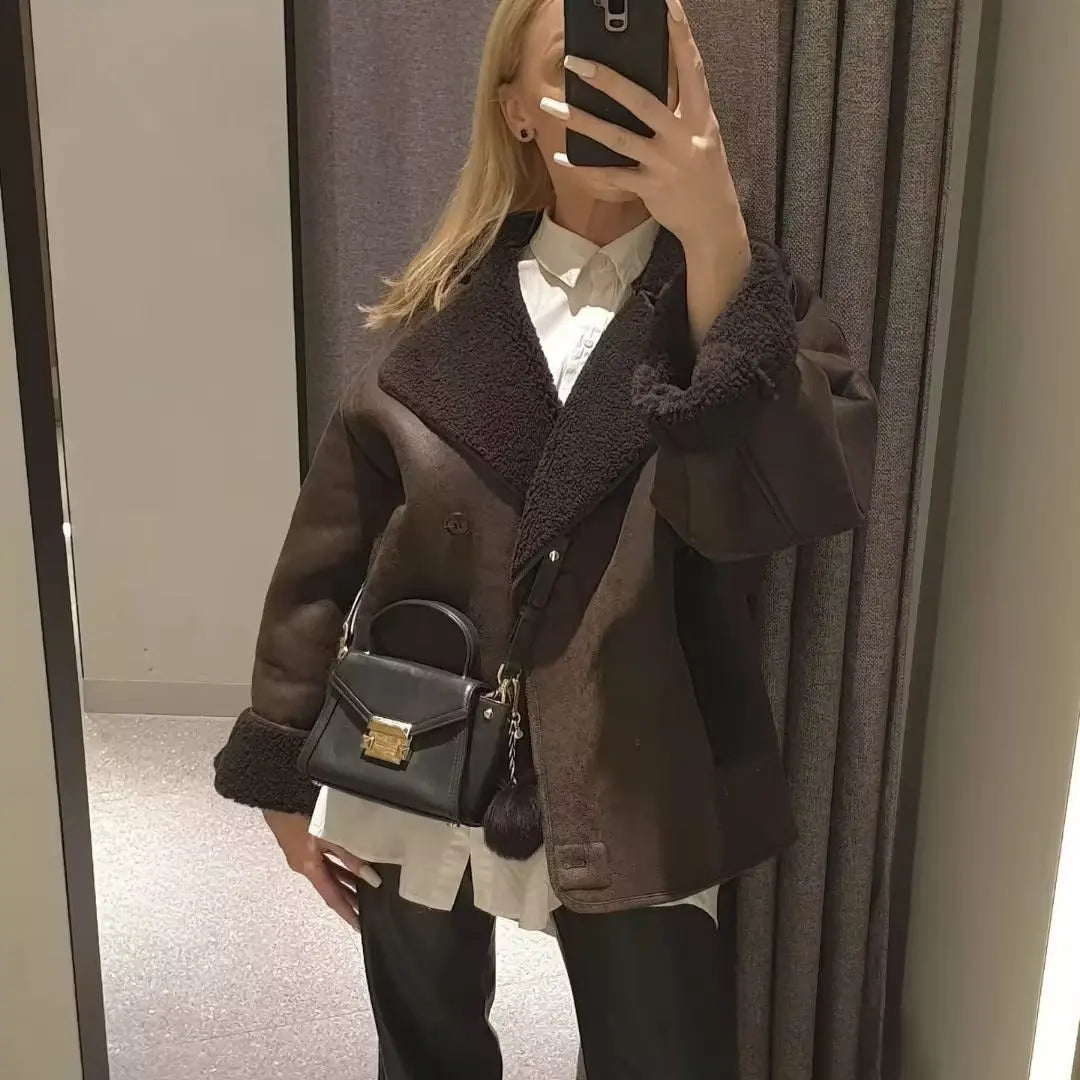 Camila - Cappotto in pelle invernale alla moda