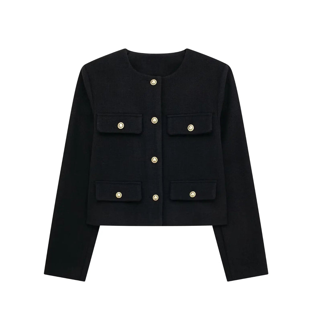 Raelynn - Blazer corto alla moda con bottoni