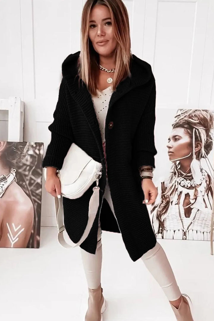 Genevieve - Cardigan casual con cappuccio